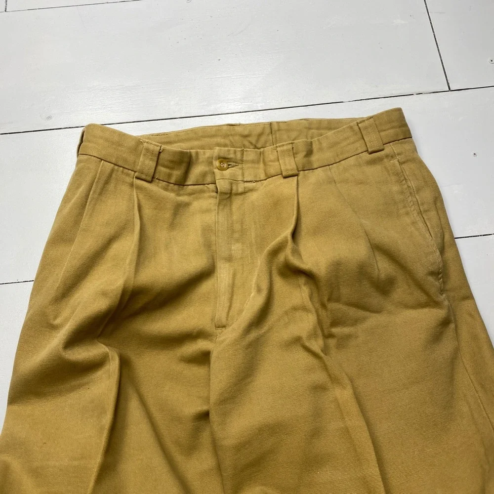 Bills Khakis M1 Pleated Trousers Mens 34 Tan Cotton Canvas Made in USA Pants